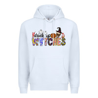 White Drink Up Witches Premium Hoodie - CowhideDigitalArt