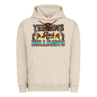 Pigment French Oak yeehaws and hellnaws Urban Hoodie - CowhideDigitalArt