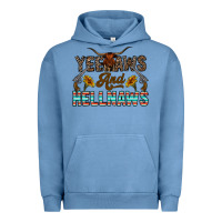 Pigment Pebble Blue yeehaws and hellnaws Urban Hoodie - CowhideDigitalArt