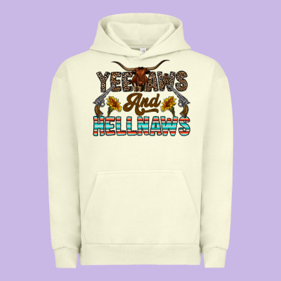 Yeehaws And Hellnaws Urban Hoodie Designed By Cowhidedigitalart