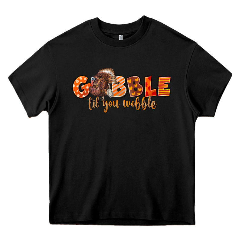 Fall Gobble Gobble Til You Wobble Heavy Core Tee by LillyAllenDesigns | Teevron