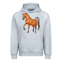 Heather Grey horse Urban Hoodie - FaDigitalArtStudio