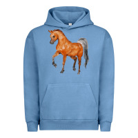 Pigment Pebble Blue horse Urban Hoodie - FaDigitalArtStudio