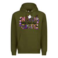Army Green Witch Better Have My Candy Premium Hoodie - CowhideDigitalArt