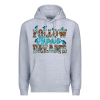 Heather Grey follow your dreams Premium Hoodie - HRA Design Shop