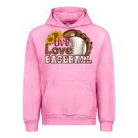 Fuchsia Pink live love baseball Urban Hoodie - HRA Design Shop