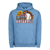 Pigment Pebble Blue live love baseball Urban Hoodie - HRA Design Shop