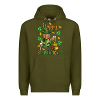 Army Green Happy st. patricks day Premium Hoodie - Neo Western