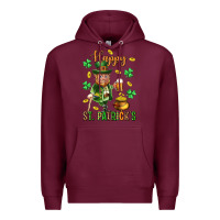 Burgundy Happy st. patricks day Premium Hoodie - Neo Western