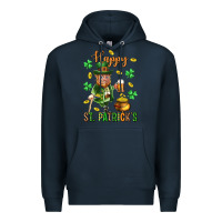 Navy Happy st. patricks day Premium Hoodie - Neo Western