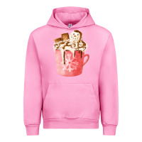 Fuchsia Pink hotcocoa with snowman  fa element Urban Hoodie - FaDigitalArtStudio