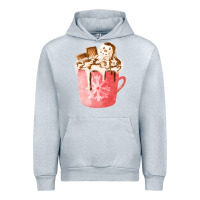 Heather Grey hotcocoa with snowman  fa element Urban Hoodie - FaDigitalArtStudio