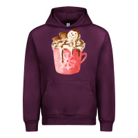 Mauve Wine hotcocoa with snowman  fa element Urban Hoodie - FaDigitalArtStudio