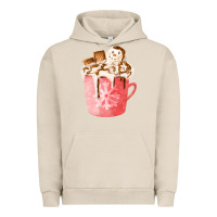 Pigment French Oak hotcocoa with snowman  fa element Urban Hoodie - FaDigitalArtStudio