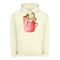 Pigment Pistachio hotcocoa with snowman  fa element Urban Hoodie - FaDigitalArtStudio