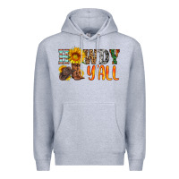 Heather Grey howdy y all Premium Hoodie - HRA Design Shop