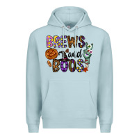 Blue Mist Brews And Boos Premium Hoodie - CowhideDigitalArt