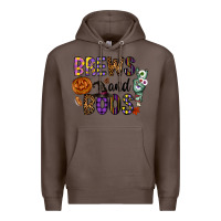 Coffee Brews And Boos Premium Hoodie - CowhideDigitalArt