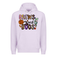 Lilac Brews And Boos Premium Hoodie - CowhideDigitalArt
