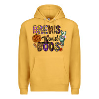 Mustard Brews And Boos Premium Hoodie - CowhideDigitalArt