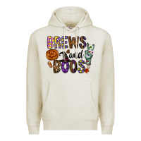 Oatmeal Heather Brews And Boos Premium Hoodie - CowhideDigitalArt