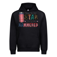 Black Star Spangled Hammered Urban Hoodie - CowhideDigitalArt