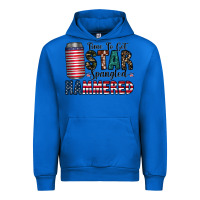 Cobalt Star Spangled Hammered Urban Hoodie - CowhideDigitalArt