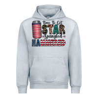 Heather Grey Star Spangled Hammered Urban Hoodie - CowhideDigitalArt