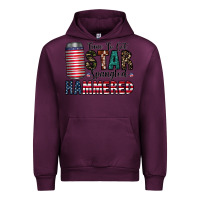Mauve Wine Star Spangled Hammered Urban Hoodie - CowhideDigitalArt