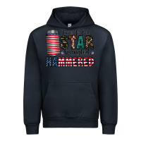 Navy Star Spangled Hammered Urban Hoodie - CowhideDigitalArt