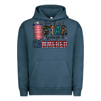 Pigment Midnight Navy Star Spangled Hammered Urban Hoodie - CowhideDigitalArt
