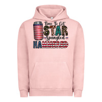 Pigment Salmon Star Spangled Hammered Urban Hoodie - CowhideDigitalArt