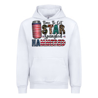 White Star Spangled Hammered Urban Hoodie - CowhideDigitalArt