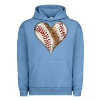 Pigment Pebble Blue baseball heart Urban Hoodie - HRA Design Shop