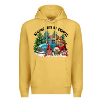 Antique Gold hanging with my gnomies Premium Hoodie - FaDigitalArtStudio