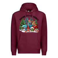 Burgundy hanging with my gnomies Premium Hoodie - FaDigitalArtStudio