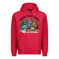 Cardinal hanging with my gnomies Premium Hoodie - FaDigitalArtStudio