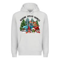 Dove Grey hanging with my gnomies Premium Hoodie - FaDigitalArtStudio