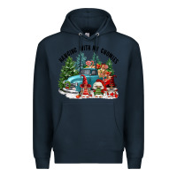 Navy hanging with my gnomies Premium Hoodie - FaDigitalArtStudio