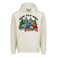Oatmeal Heather hanging with my gnomies Premium Hoodie - FaDigitalArtStudio