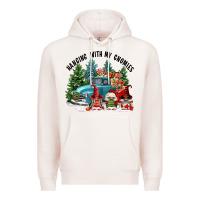 Pale Pink hanging with my gnomies Premium Hoodie - FaDigitalArtStudio
