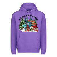 Purple hanging with my gnomies Premium Hoodie - FaDigitalArtStudio
