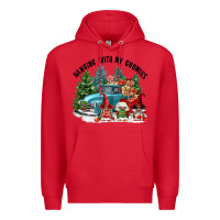 Red hanging with my gnomies Premium Hoodie - FaDigitalArtStudio