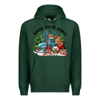 Sports Green hanging with my gnomies Premium Hoodie - FaDigitalArtStudio