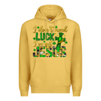 Antique Gold i dont need luck ive got jesus st. patricks day Premium Hoodie - Neo Western