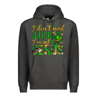 Charcoal Heather i dont need luck ive got jesus st. patricks day Premium Hoodie - Neo Western