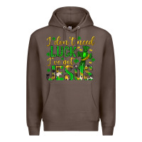 Coffee i dont need luck ive got jesus st. patricks day Premium Hoodie - Neo Western