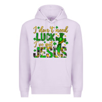 Lilac i dont need luck ive got jesus st. patricks day Premium Hoodie - Neo Western