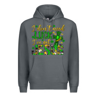 Rock i dont need luck ive got jesus st. patricks day Premium Hoodie - Neo Western