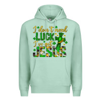 Seafoam i dont need luck ive got jesus st. patricks day Premium Hoodie - Neo Western